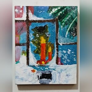 Winter Wonderland Christmas Canvas Painting 10 × 8